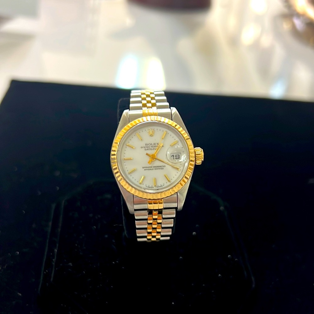 Ladies Rolex date just 18k and stainless steel
